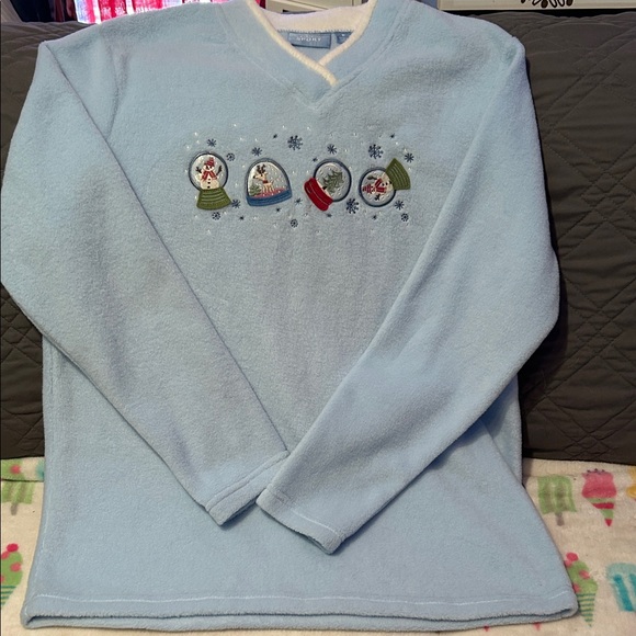 croft & barrow Tops - Croft & Barrow Sport Light Blue Fleece Pullover